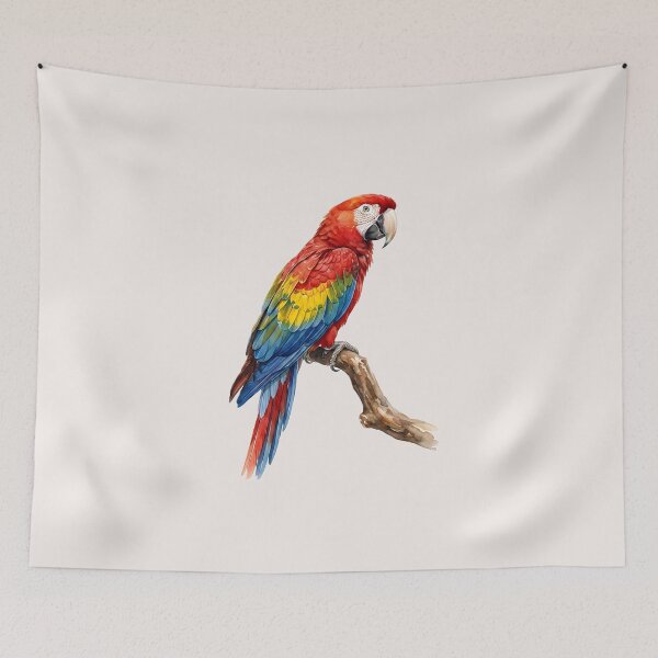 Item preview, Realistic Scarlet Macaw Parrot Watercolor Tropical Bird Art designed and sold by VibeShift Studio.