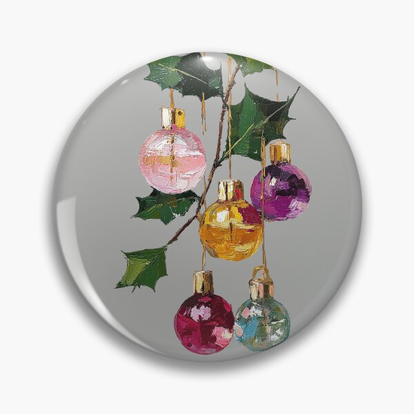 Item preview, Colorful Textured Christmas Ornaments with Holly Leaves designed and sold by colorful-white.