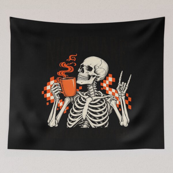 Item preview, Nightmare Before Coffee Funny Skeleton Drinking Coffee Halloween Graphic designed and sold by ZephyrCove.
