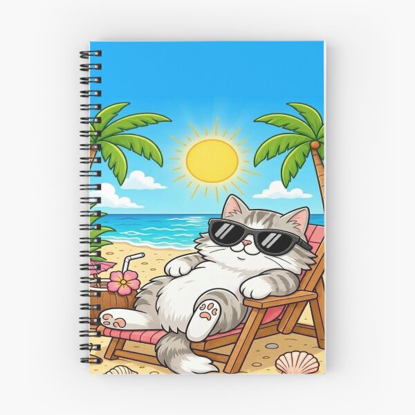 Item preview, Nap Queen Kam Kam Cat - Tropical Beach Vacation Art designed and sold by PetalsPaws.