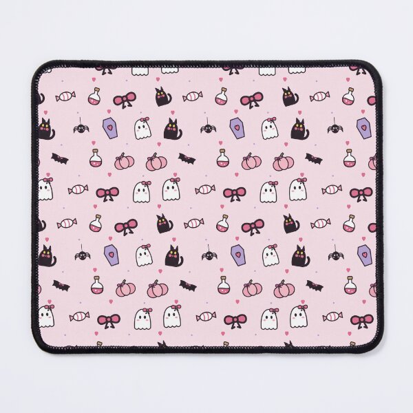 Item preview, Pink Coquette Halloween Pattern – Ghosts with Bows, Pink Pumpkins and Black Cats designed and sold by Aurora Prints.