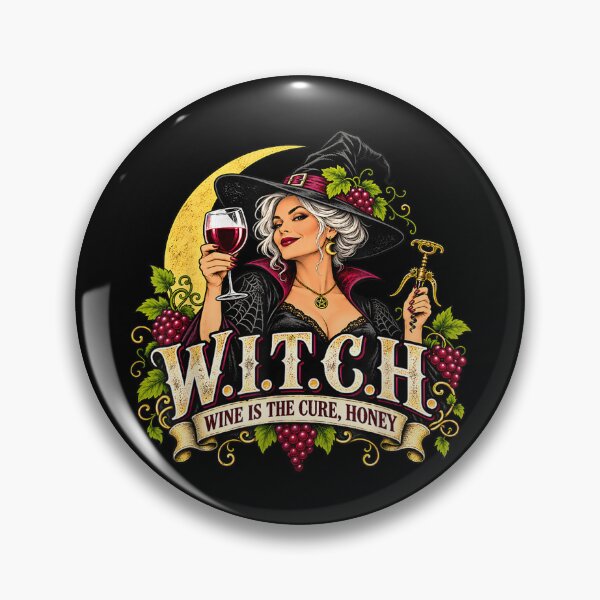 Item preview, Witch Wine is The Cure Honey Halloween Wine Drinker  designed and sold by Suzu Comena.