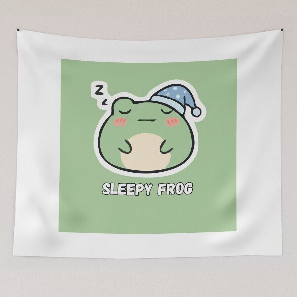 Item preview, Sleepy frog- cute and cozy sleeping amphibian art designed and sold by Visualfuse.