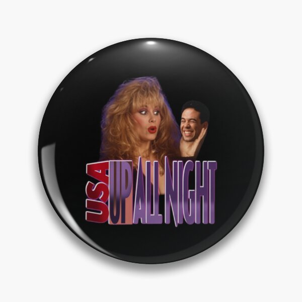Item preview, USA Up All Night! - Late Night 90s TV - Rhonda Shear and Gilbert Gottfriend designed and sold by ricesearsArt.