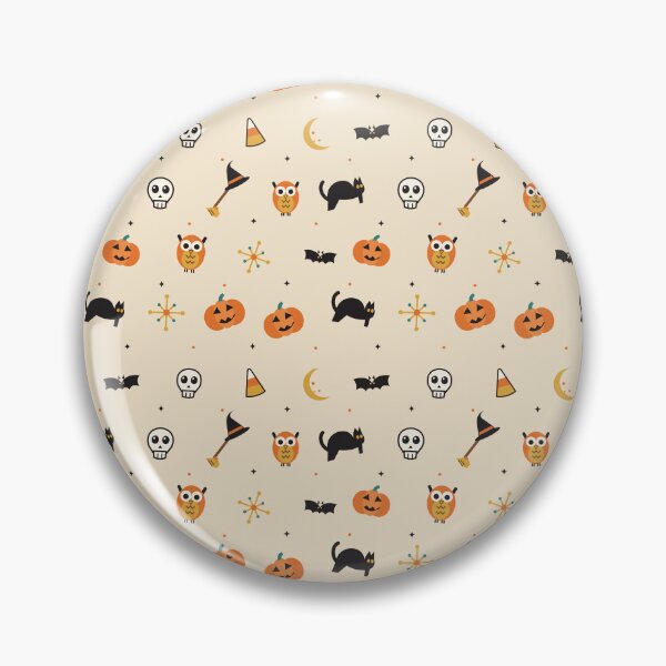 Item preview, Retro Vintage Halloween Pattern – Black Cats, Owls, Jack-o'-Lanterns and Skulls designed and sold by Aurora Prints.