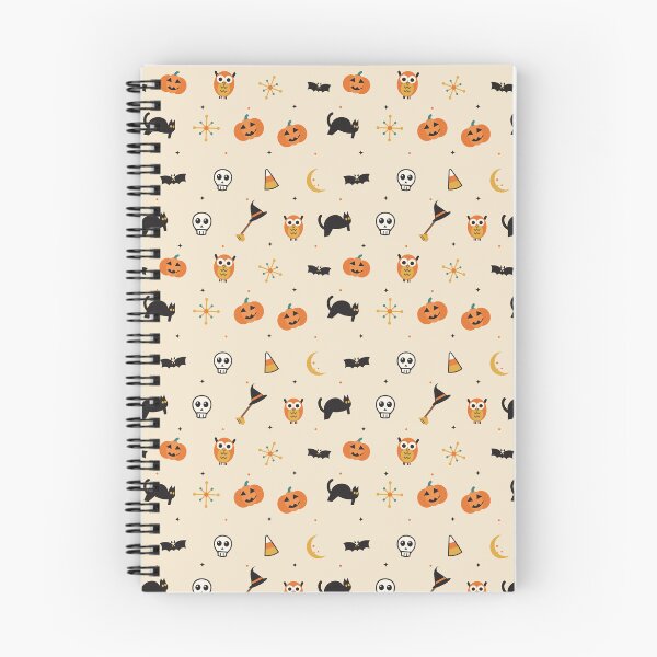 Item preview, Retro Vintage Halloween Pattern – Black Cats, Owls, Jack-o'-Lanterns and Skulls designed and sold by Aurora Prints.