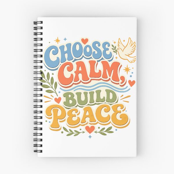 Item preview, Choose Calm Build Peace Positive Quote Retro Dove Peace Design designed and sold by inkoutninja.