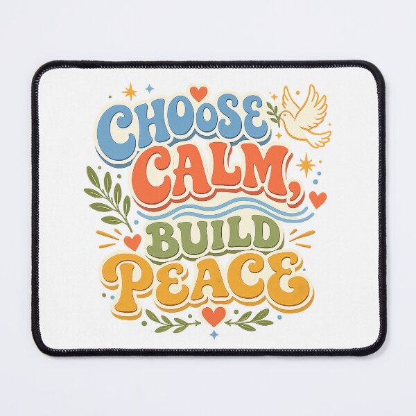 Item preview, Choose Calm Build Peace Positive Quote Retro Dove Peace Design designed and sold by inkoutninja.