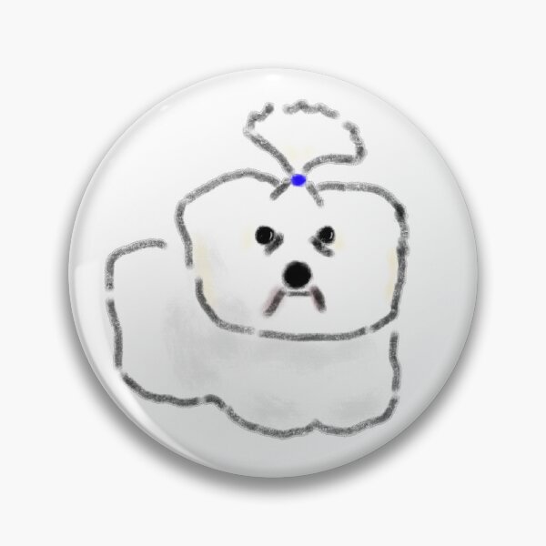 Item preview, White Maltese Dog With Blue Topknot designed and sold by raun.draw.