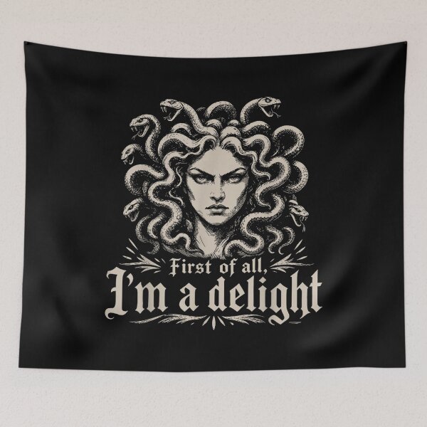 Item preview, First of All I'm A Delight Medusa Gorgon Retro Halloween  designed and sold by Suzu Comena.