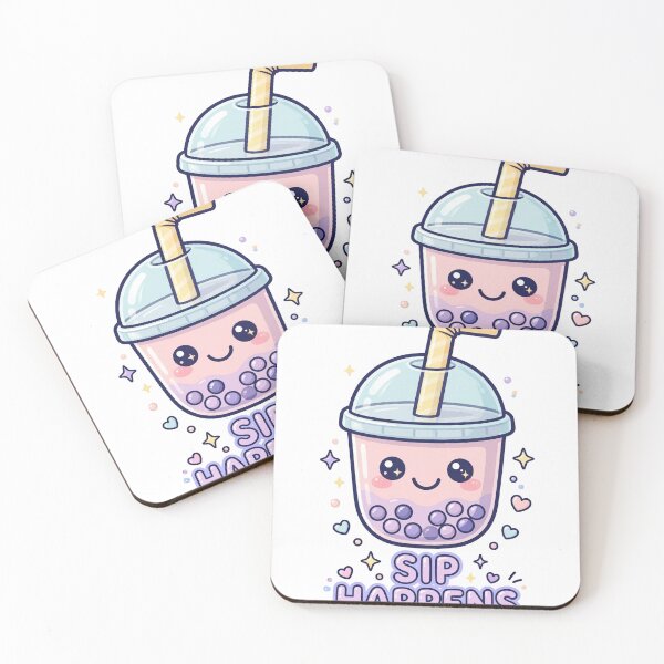 Item preview, Sip Happens - Kawaii Boba Tea Funny Quote designed and sold by Visual Dept..