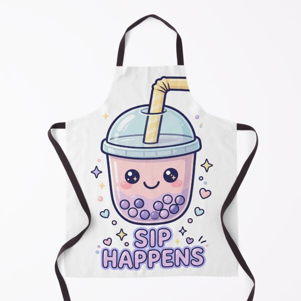 Item preview, Sip Happens - Kawaii Boba Tea Funny Quote designed and sold by Visual Dept..
