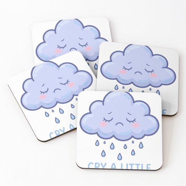 Item preview, Cry a Little - Sad Kawaii Rain Cloud designed and sold by Visual Dept..