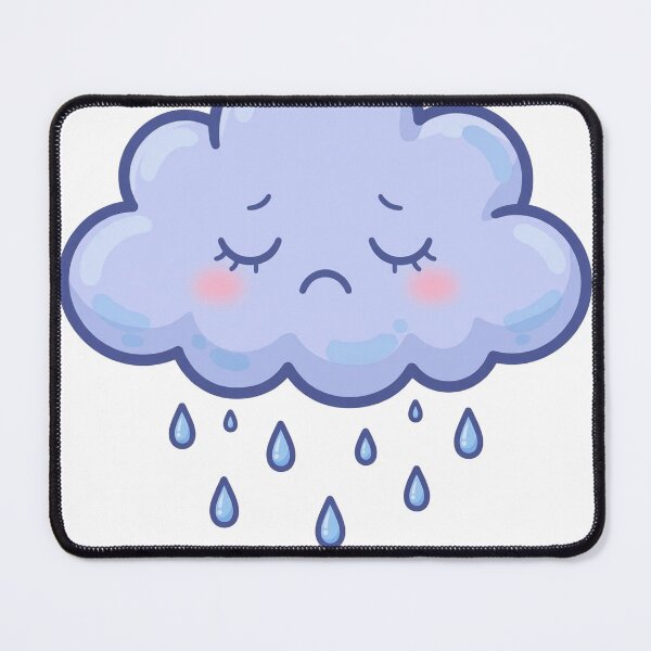 Item preview, Cry a Little - Sad Kawaii Rain Cloud designed and sold by Visual Dept..