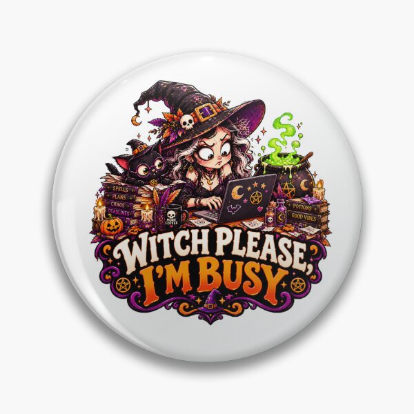 Item preview, Witch Please, I’m Busy Halloween Funny Witch Spooky Season Design designed and sold by Pixanova.