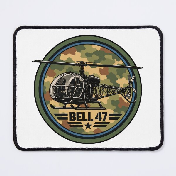 Item preview, Green Round Military Badge with Bell 47 Helicopter designed and sold by IRON WINGS /USAF.