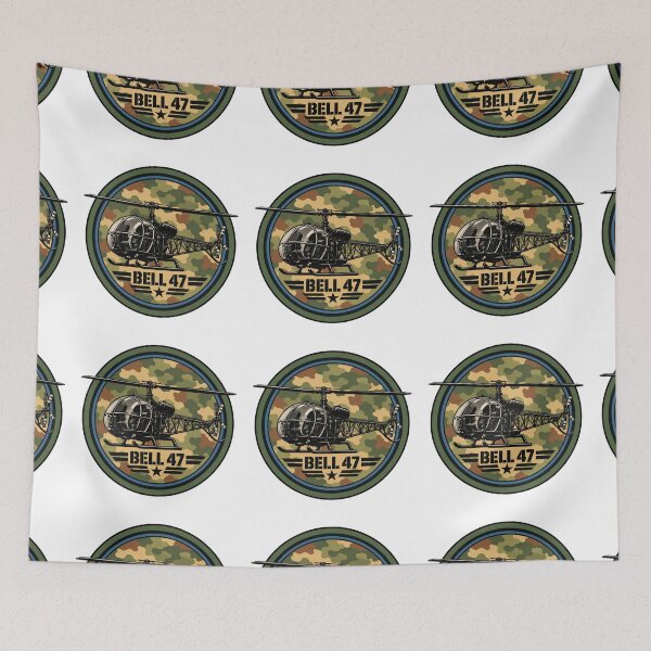 Item preview, Green Round Military Badge with Bell 47 Helicopter designed and sold by IRON WINGS /USAF.