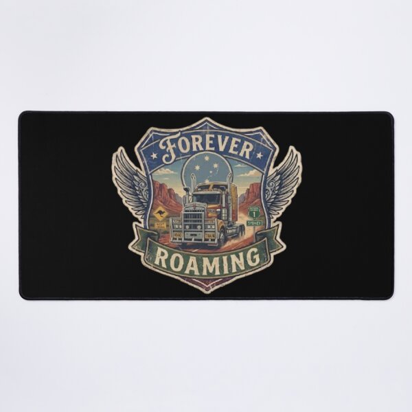 Item preview, Forever Roaming Australian Outback Road Train Vintage Shield designed and sold by PoleksGraphics.