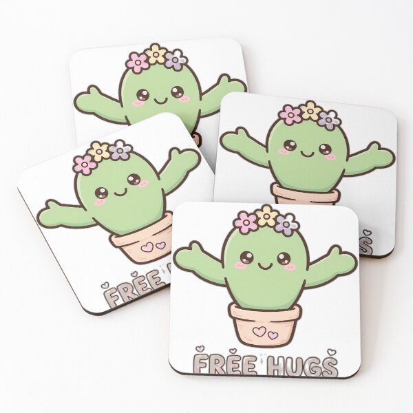 Item preview, Free Hugs - Funny Kawaii Cactus Ironic Gift designed and sold by Visual Dept..