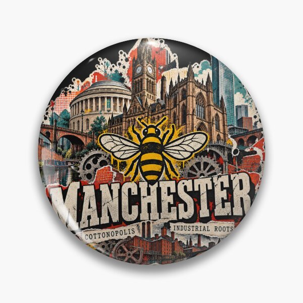 Item preview, Manchester Industrial Roots – Urban Bee & Skyline Art designed and sold by URBIVO.