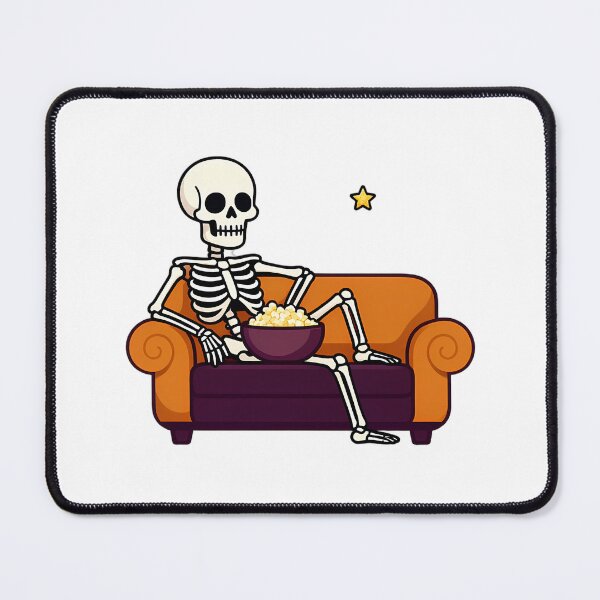 Item preview, Skeleton Relaxing With Popcorn Bowl designed and sold by Shop of Wonders.