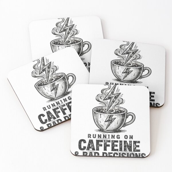 Item preview, Running on Caffeine & Bad Decisions - Funny Quote designed and sold by Visual Dept..