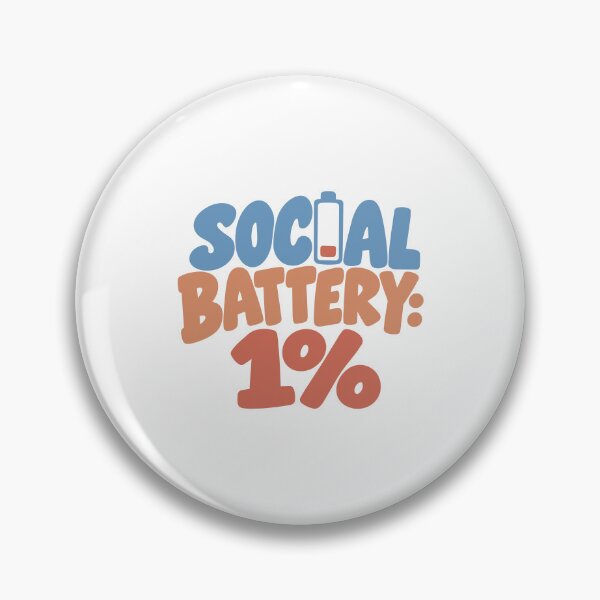 Item preview, Social Battery 1 Percent Funny Introvert Quote designed and sold by zan-mf.