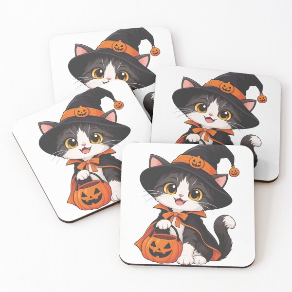 Item preview, Cute Halloween Witch Cat Trick Or Treat Pumpkin Basket designed and sold by asep edward.