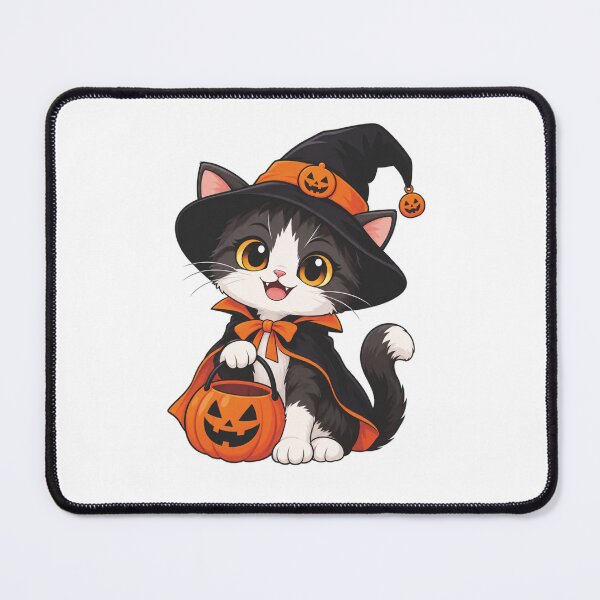 Item preview, Cute Halloween Witch Cat Trick Or Treat Pumpkin Basket designed and sold by asep edward.