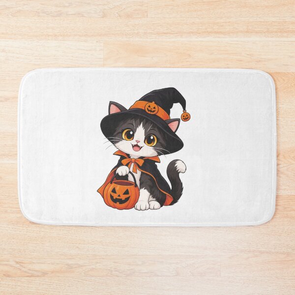 Item preview, Cute Halloween Witch Cat Trick Or Treat Pumpkin Basket designed and sold by asep edward.