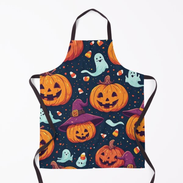 Item preview, Halloween Pumpkin Ghost and Witch Hat Pattern designed and sold by Digital Design Art.