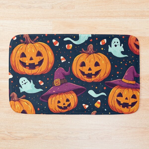 Item preview, Halloween Pumpkin Ghost and Witch Hat Pattern designed and sold by Digital Design Art.