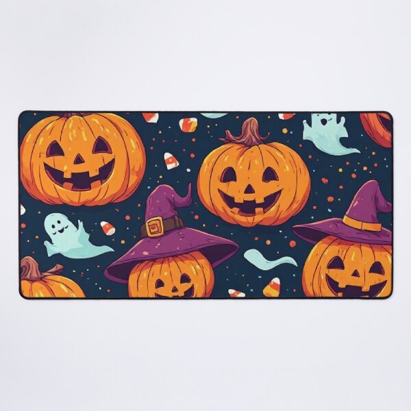 Item preview, Halloween Pumpkin Ghost and Witch Hat Pattern designed and sold by Digital Design Art.