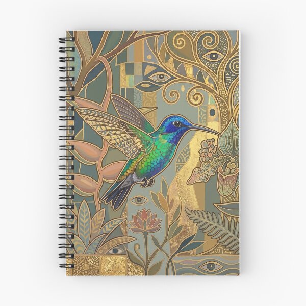 Item preview, Omniscient Flora and The Cyanophaia Bicolor: Art Nouveau Hummingbird designed and sold by FreiherrPK.
