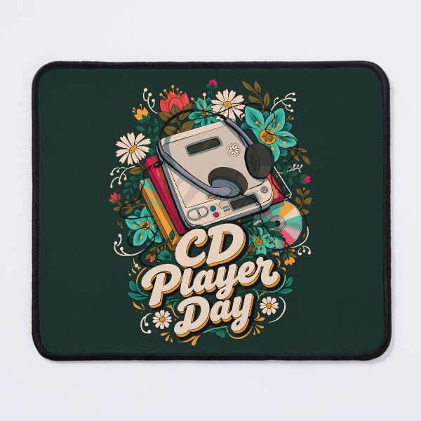 Item preview, CD Player Day – Retro Music & Floral Vintage Design designed and sold by digijob.