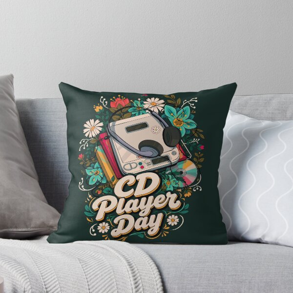 Item preview, CD Player Day – Retro Music & Floral Vintage Design designed and sold by digijob.