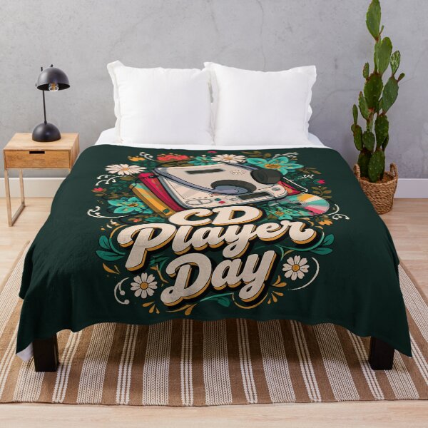 Item preview, CD Player Day – Retro Music & Floral Vintage Design designed and sold by digijob.