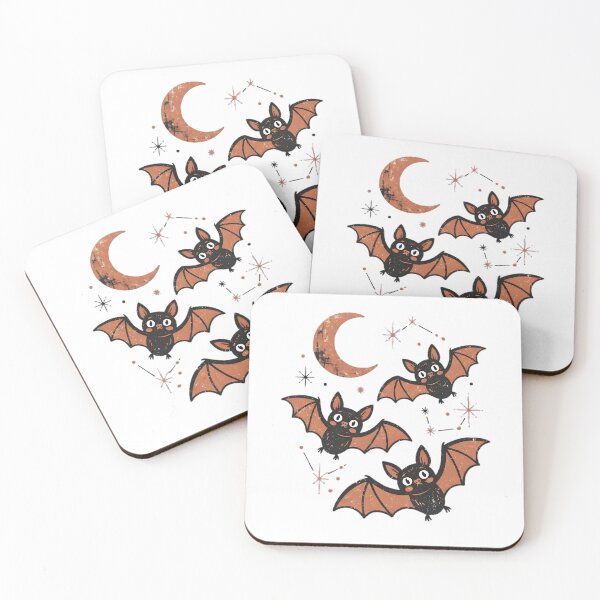 Item preview, Cute Bats Crescent Moon Celestial Spooky Halloween Art designed and sold by ArtLabCreations.