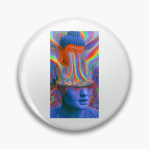 Item preview, Rainbow Tears Streaming From The Buddha Into A Blue Face designed and sold by MongLongStudio.
