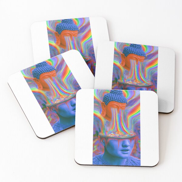 Item preview, Rainbow Tears Streaming From The Buddha Into A Blue Face designed and sold by MongLongStudio.