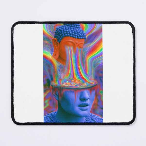 Item preview, Rainbow Tears Streaming From The Buddha Into A Blue Face designed and sold by MongLongStudio.