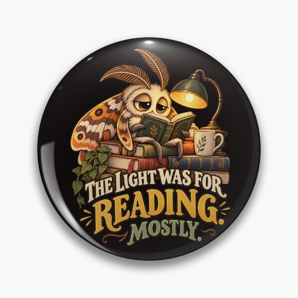 Item preview, The Light Was for Reading Mostly – Funny Bookish Moth designed and sold by Tadeusz1.