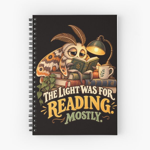 Item preview, The Light Was for Reading Mostly – Funny Bookish Moth designed and sold by Tadeusz1.