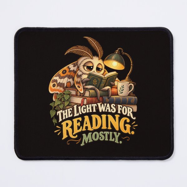 Item preview, The Light Was for Reading Mostly – Funny Bookish Moth designed and sold by Tadeusz1.