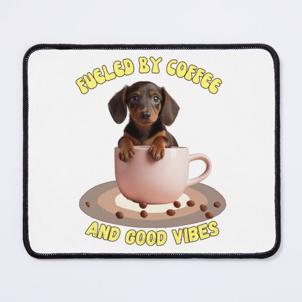 Item preview, Cute Dachshund Puppy Coffee Cup Retro Good Vibes designed and sold by Coffeefree593.