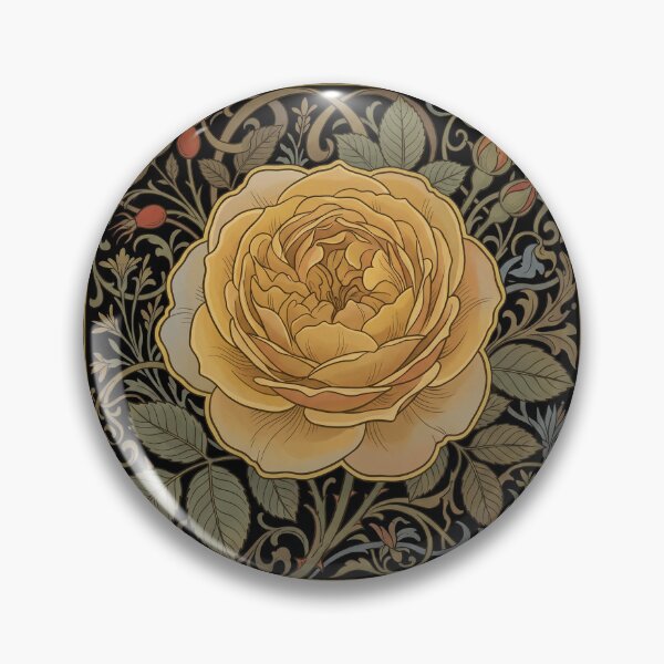 Item preview, Vintage Art Nouveau Rosa Amber Queen - Golden Botanical Geometry designed and sold by FreiherrPK.