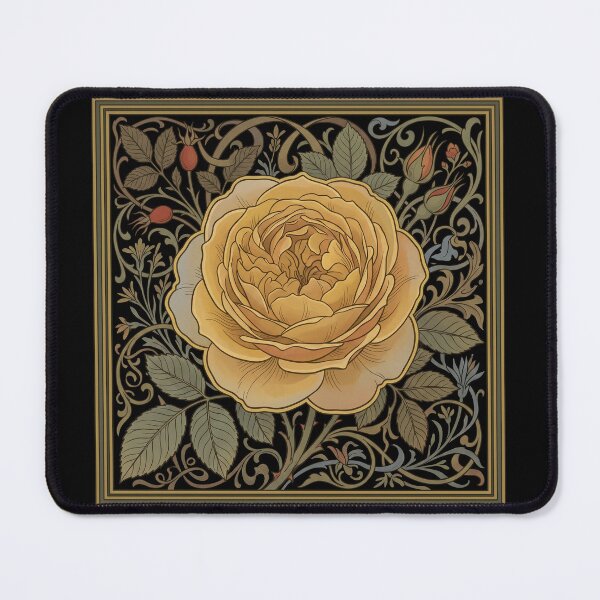 Item preview, Vintage Art Nouveau Rosa Amber Queen - Golden Botanical Geometry designed and sold by FreiherrPK.