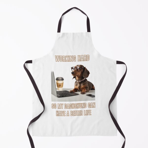 Item preview, Cute Dachshund Dog Working Hard Office Laptop Cartoon designed and sold by Coffeefree593.