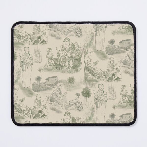 Item preview, Modern Motherhood Toile de Jouy in Sage Green and Cream designed and sold by The Flying Bunny Studio.