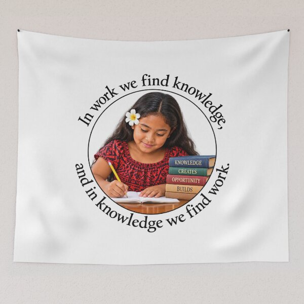 Item preview, Polynesian Wisdom Proverb - In work we find knowledge | Pacific Art designed and sold by ShakaLife.org.